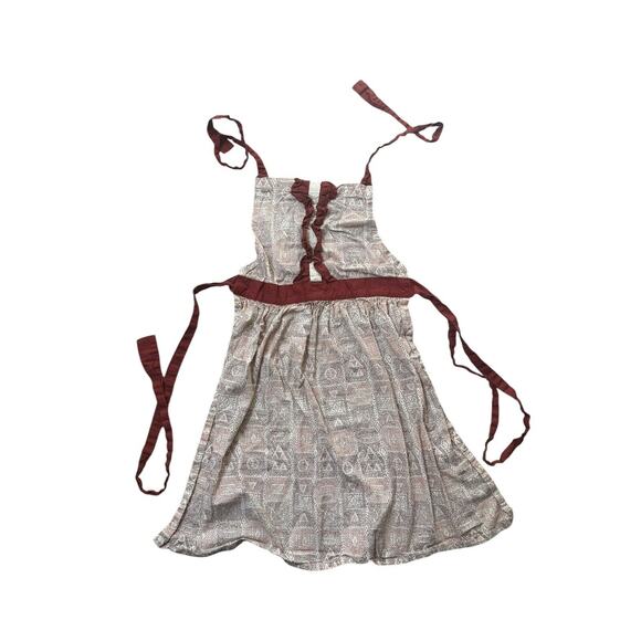 Threshold Women's Apron Ruffle Neutrals‎ Cotton Geometric Pattern - Picture 1 of 5